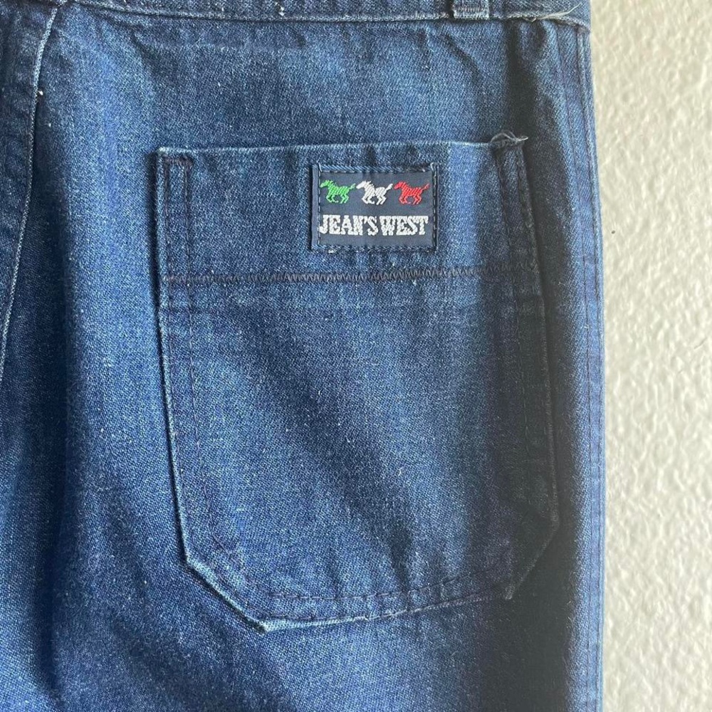 Vintage 1970s Denim Cotton Bell Bottom Seafares - Picture 6 of 9